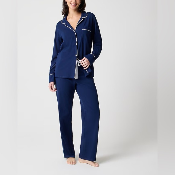 J. Crew Factory Other - J Crew Factory Navy Blue Eco Dreamiest Long Sleeve Shirt & Pants Pajama set